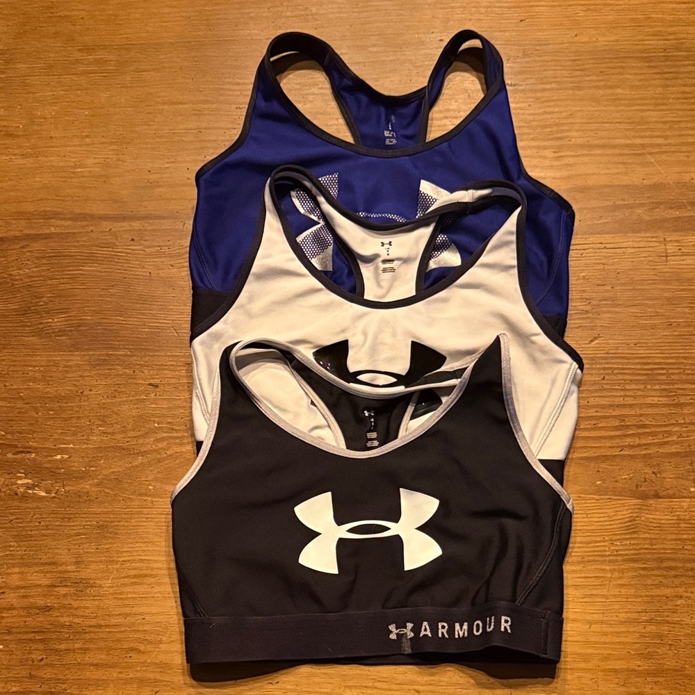 Under Armour Sports Bras - Black, White, Blue